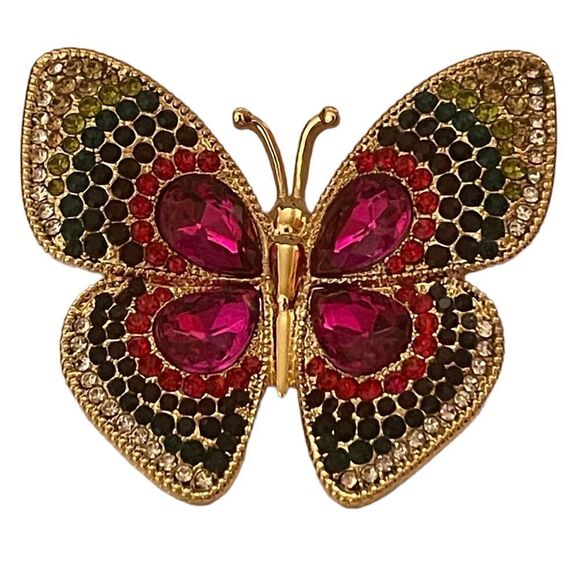 NIB Charter Club Multi color crystal butterfly pin - Picture 1 of 4